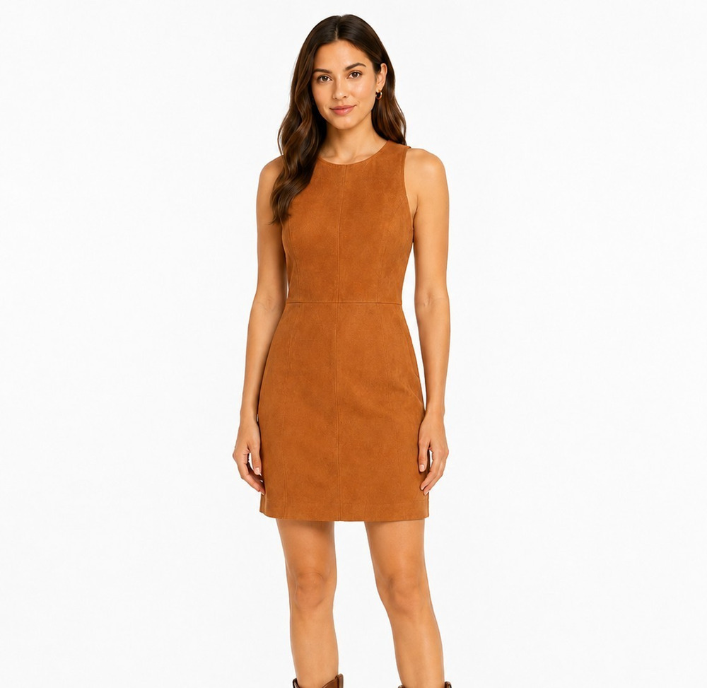 Banana Republic NWT Vegan Suede Sz 4 Sheath Dress Sophisticate Minimalist Fall